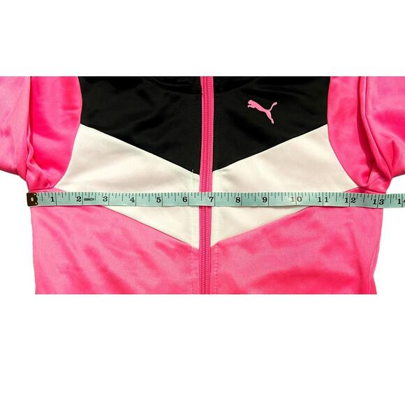 Puma Pink Black Zip-Up Jacket Girls Size 4 - Picture 4 of 6